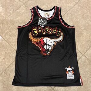 NWT Brand X Chicago In Flames Skull Jordan #23 Basketball Jersey Size Medium